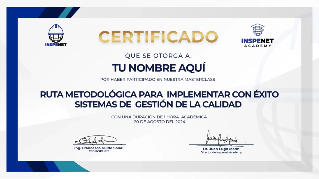 Pequeña certificado sgc